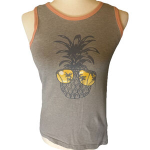 Tommy Bahama Active Girls Tank Top Size L (10/12) Gray Pineapple Sunglasses